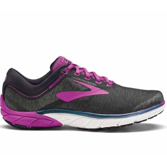 Brooks PureCadence 7 Running Shoe Lace Up Low Reflective Athletic Black Purple 8 - Picture 1 of 8